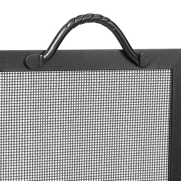 Plow & Hearth Wrought Iron Twisted Rope Folding Fireplace Screen