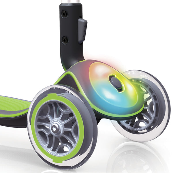 Globber Elite With Front Lights - Green