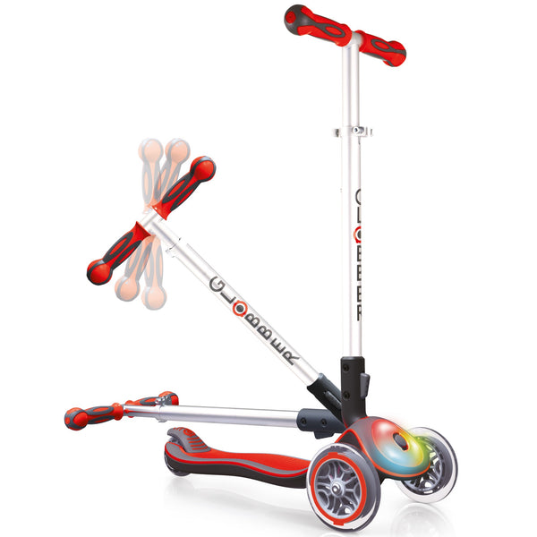 Globber Elite With Front Lights - Red