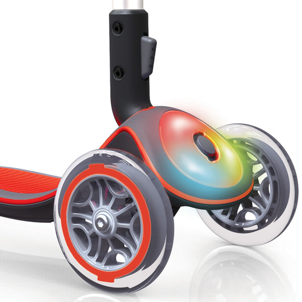 Globber Elite With Front Lights - Red