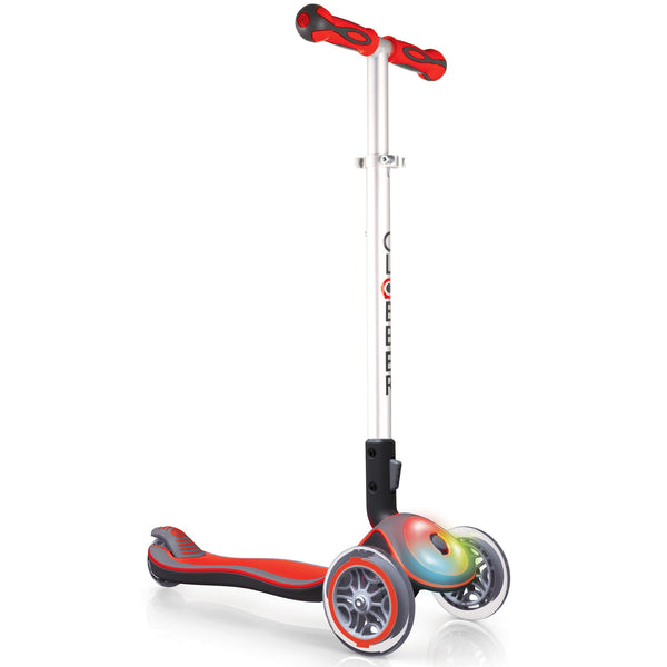 Globber Elite With Front Lights - Red
