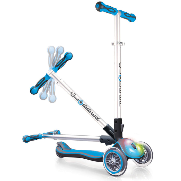 Globber Elite With Front Lights - Sky Blue