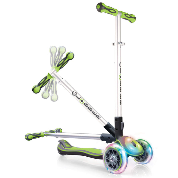 Globber Elite With Front & Wheel Lights - Green