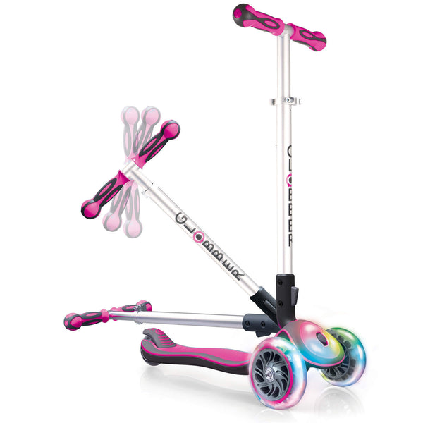 Globber Elite With Front & Wheel Lights - Pink