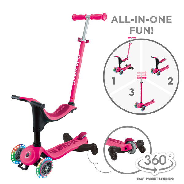 Globber Go Up Sporty Lights 360 Scooter And Ride On