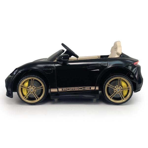 Injusa Porsche Taycan Turbo S 12v - Electric Ride On - Black And Gold