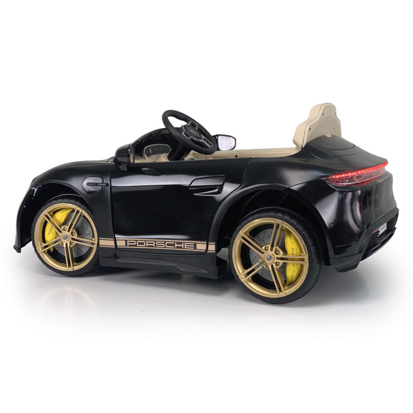 Injusa Porsche Taycan Turbo S 12v - Electric Ride On - Black And Gold