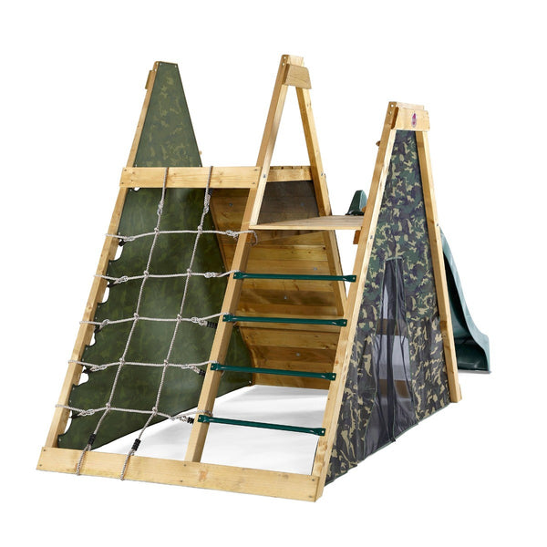 Plum Climbing Pyramid Playset With Slide And Den With Optional Swing