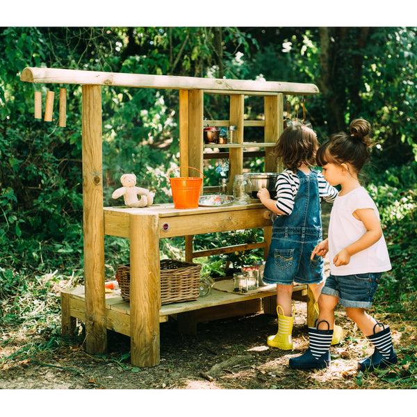 Plum Discovery Mud Pie Kitchen – Outdoor Wooden Sensory Play Kitchen