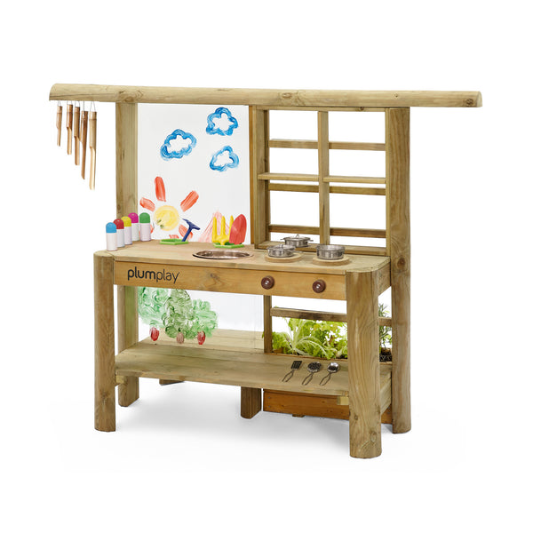 Plum Discovery Mud Pie Kitchen – Outdoor Wooden Sensory Play Kitchen