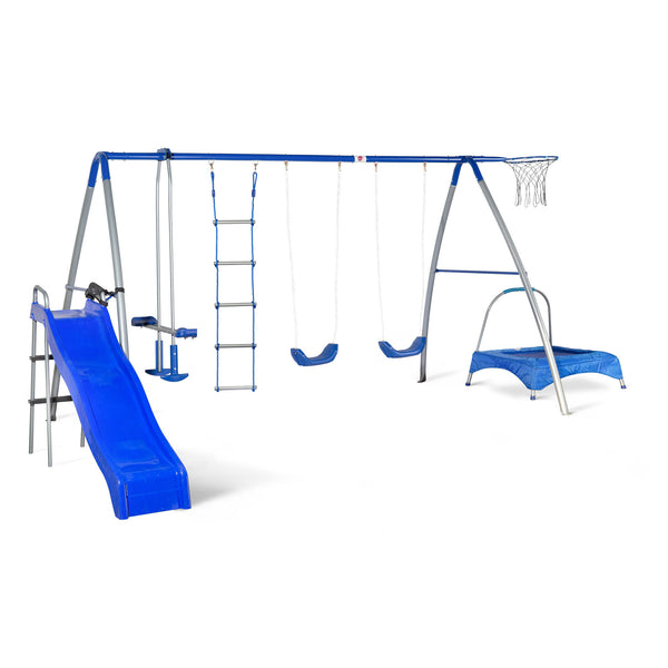 Plum Multiplay Climb Bounce and Slide Metal Swing Set