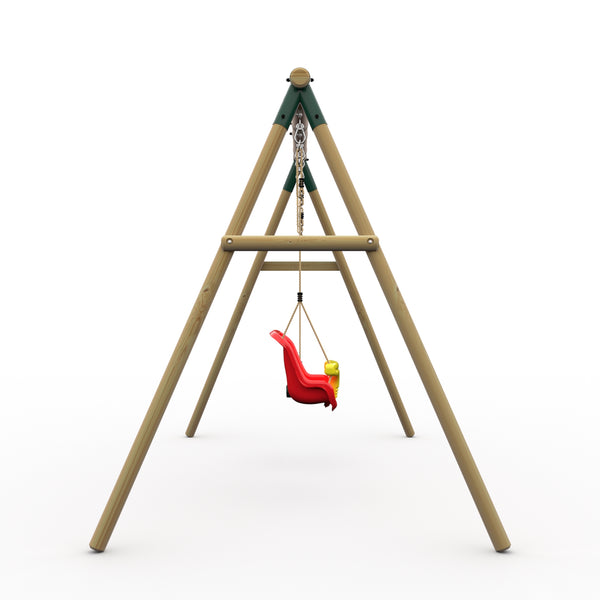 Plum® Marmoset™ Wooden Swing Set - Single Swing & Baby Seat