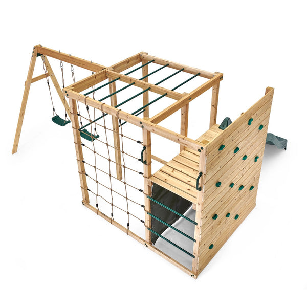 Plum® Wooden Climbing Cube Climbing Frame With Swing Arm