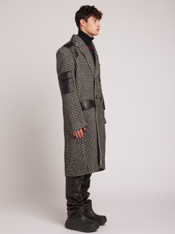 Plùs Que Ma Vìe CHECKERED LONG COAT BLACK AND WHITE