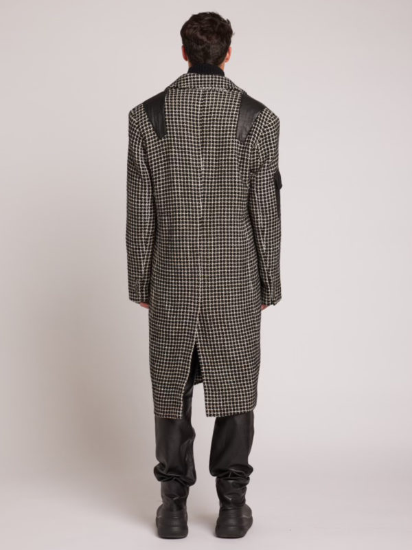Plùs Que Ma Vìe CHECKERED LONG COAT BLACK AND WHITE