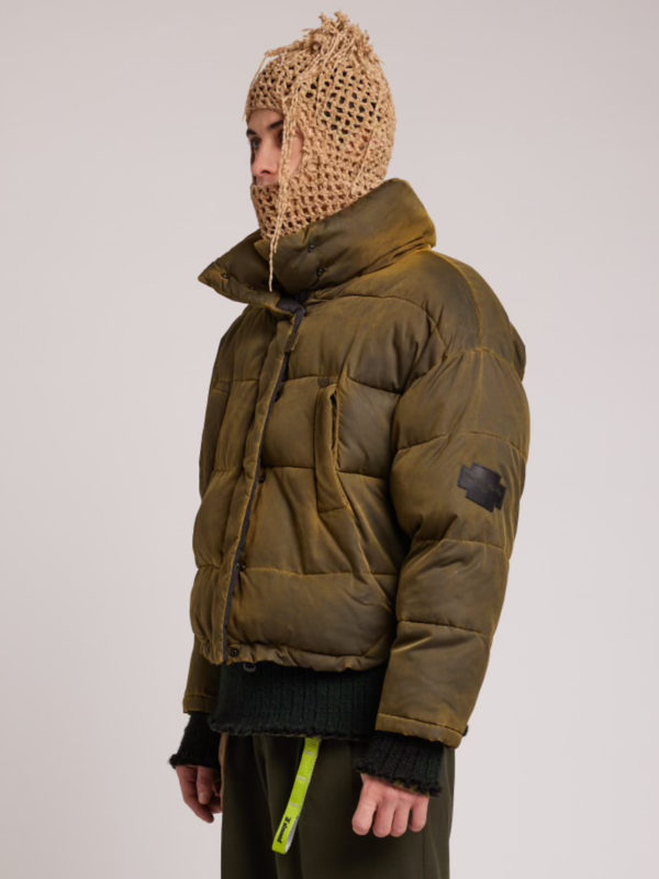 Plùs Que Ma Vìe DERMATEX ACID PUFFER COAT DARK YELLOW