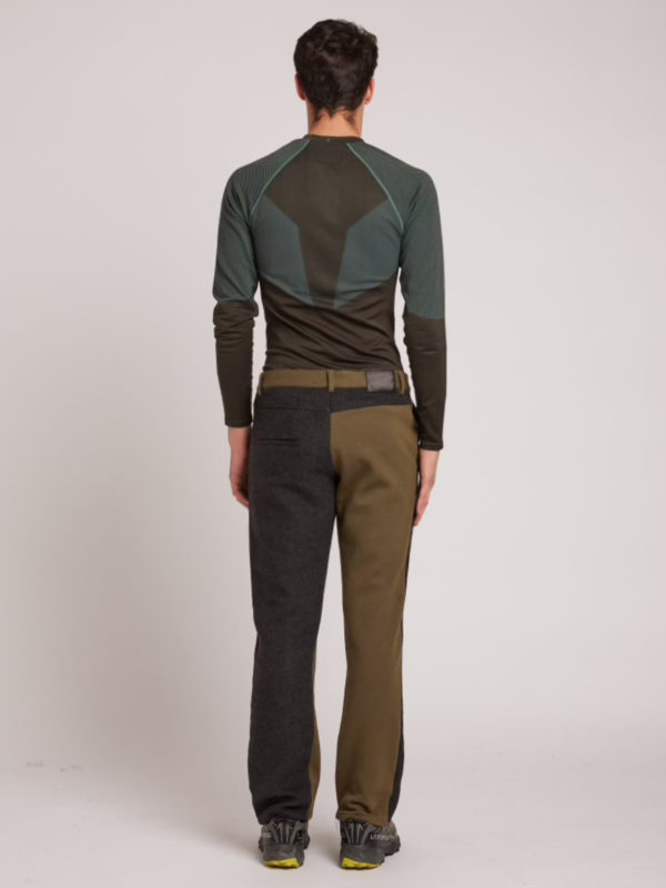 Plùs Que Ma Vìe DOUBLE FACE TROUSERS BLACK AND DARK GREEN