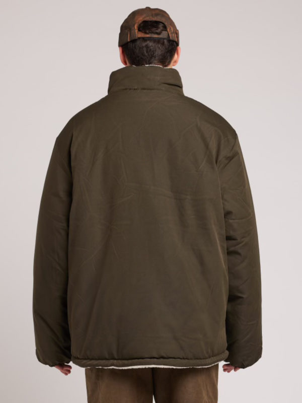 Plùs Que Ma Vìe GREEN MILITARY LONG REVERSIBLE COAT MILITARY GREEN / WHITE