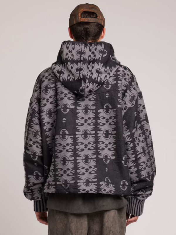 Plùs Que Ma Vìe 3D JACQUARD HOODIE BLACK AND GREY