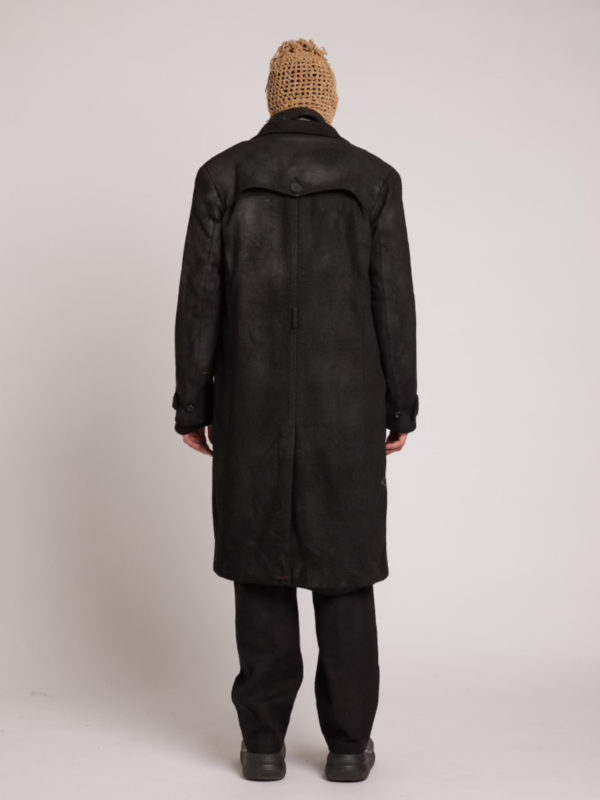 Plùs Que Ma Vìe BLACK DERMATEX COAT BLACK