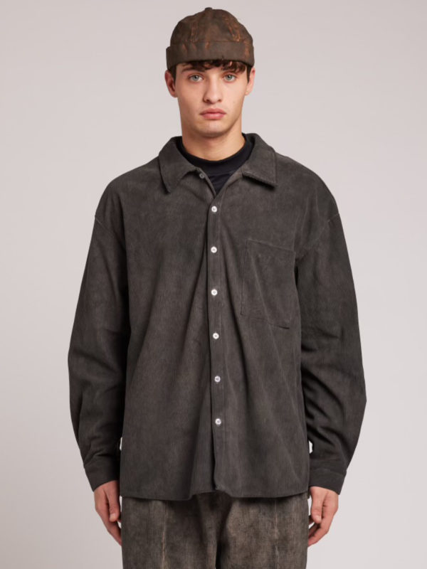plùs que ma vìe CORDUROY SHIRT DARK GREY