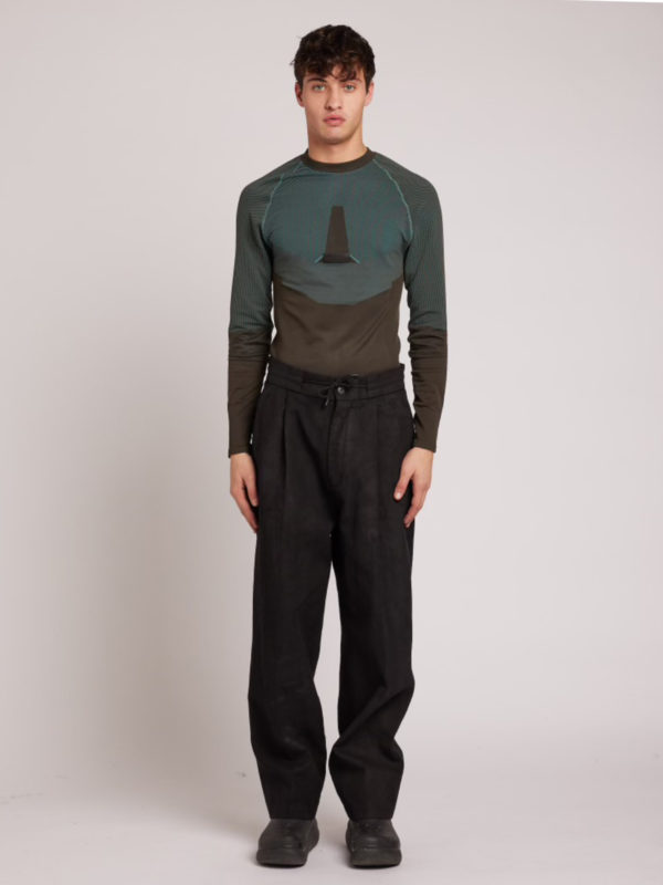 plùs que ma vìe DERMA CLASSIC TROUSERS BLACK