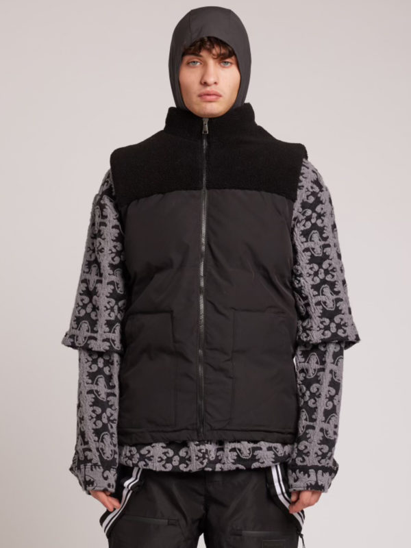 plùs que ma vìe DERMATEX PUFFER VEST BLACK