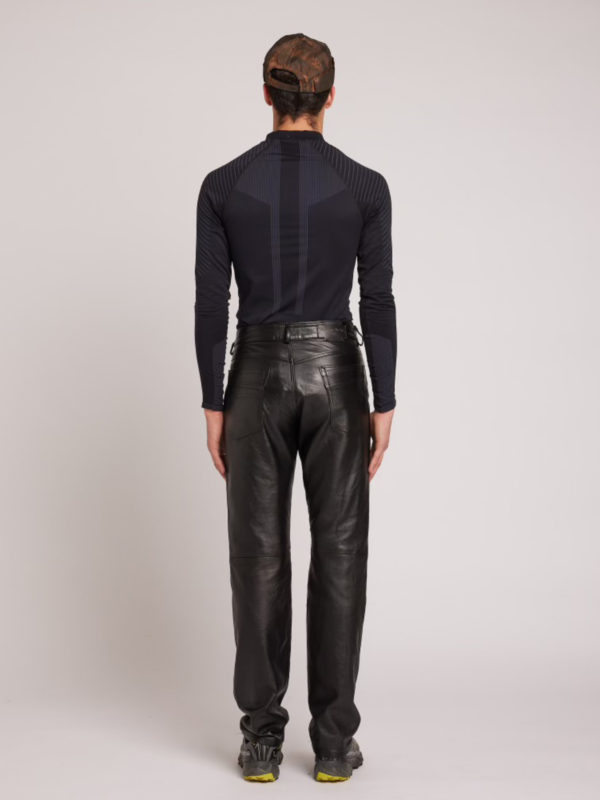Plùs Que Ma Vìe LEATHER BLACK TROUSERS BLACK