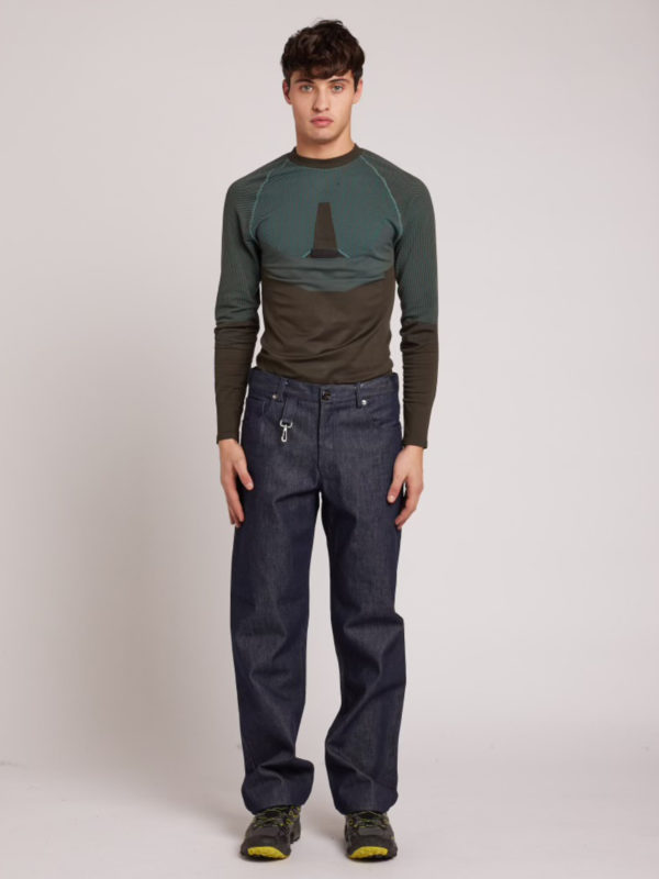 plùs que ma vìe RAW TROUSERS BLUE DENIM