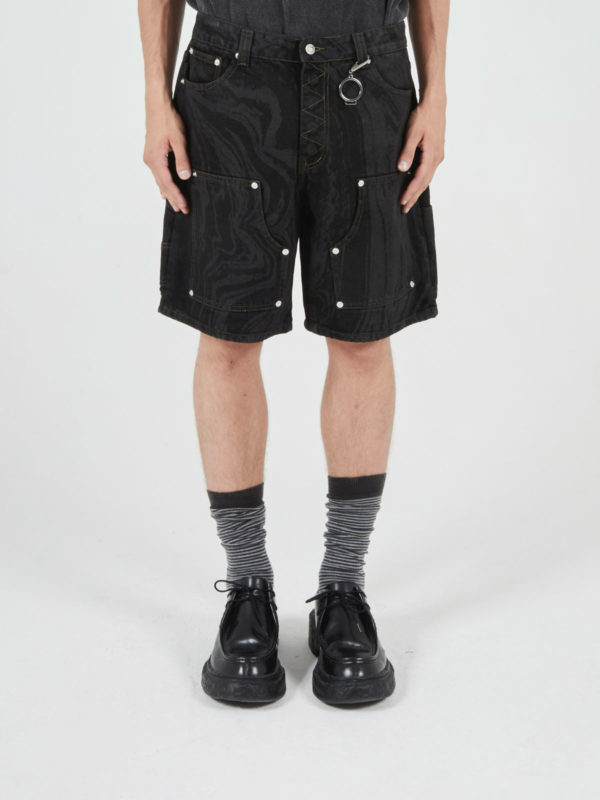 plùs que ma vìe SS25 BLACK DENIM SHORTS BLACK