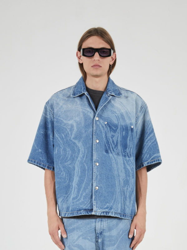 plùs que ma vìe SS25 DENIM SHIRT BLUE DENIM