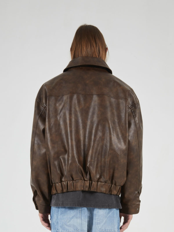 Plùs Que Ma Vìe SS25 ECO LEATHER JACKET BROWN