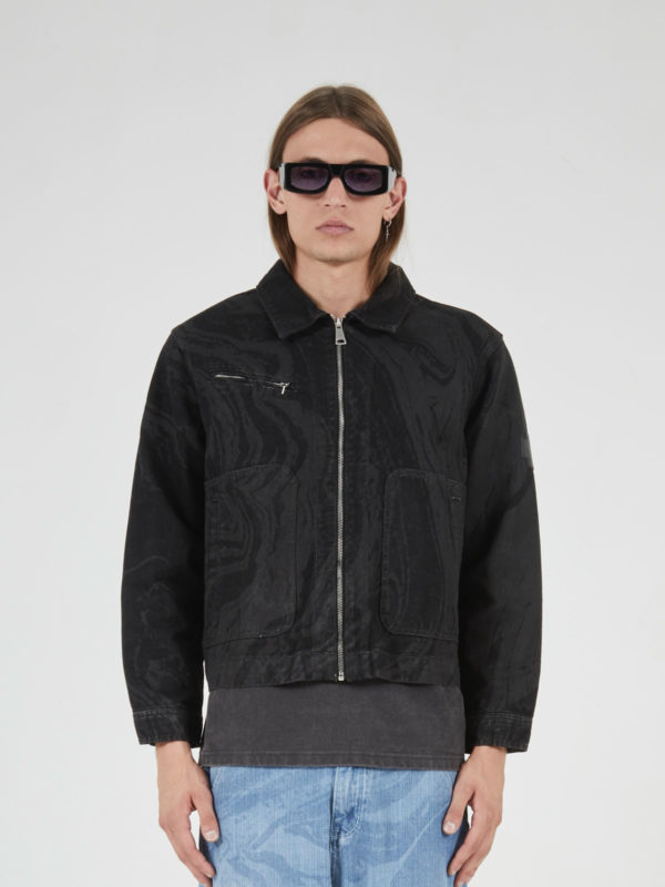 plùs que ma vìe SS25 LASERED DENIM JACKET BLACK