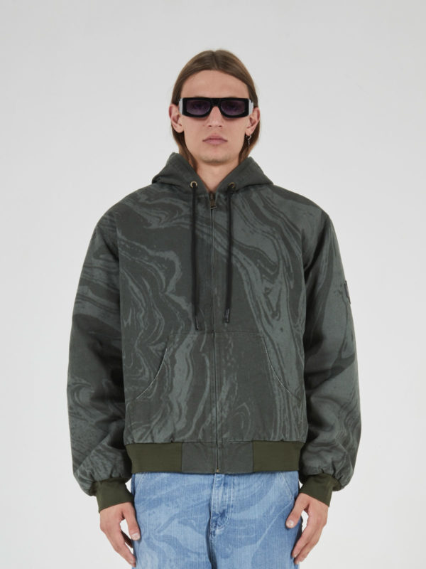 plùs que ma vìe SS25 LASERED HOODIE MILITARY GREEN