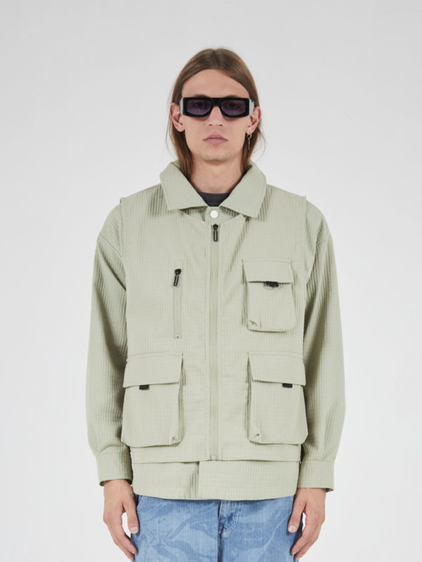 plùs que ma vìe SS25 TECH WORK JACKET GREEN