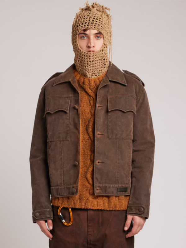 plùs que ma vìe SUEDE DERMATEX JACKET DARK BROWN