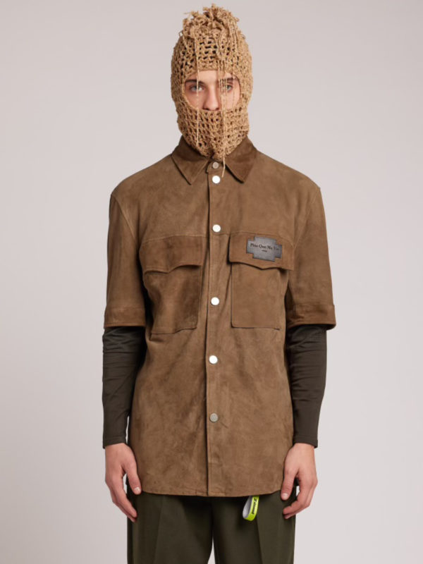 plùs que ma vìe SUEDE SHIRT LIGHT BROWN