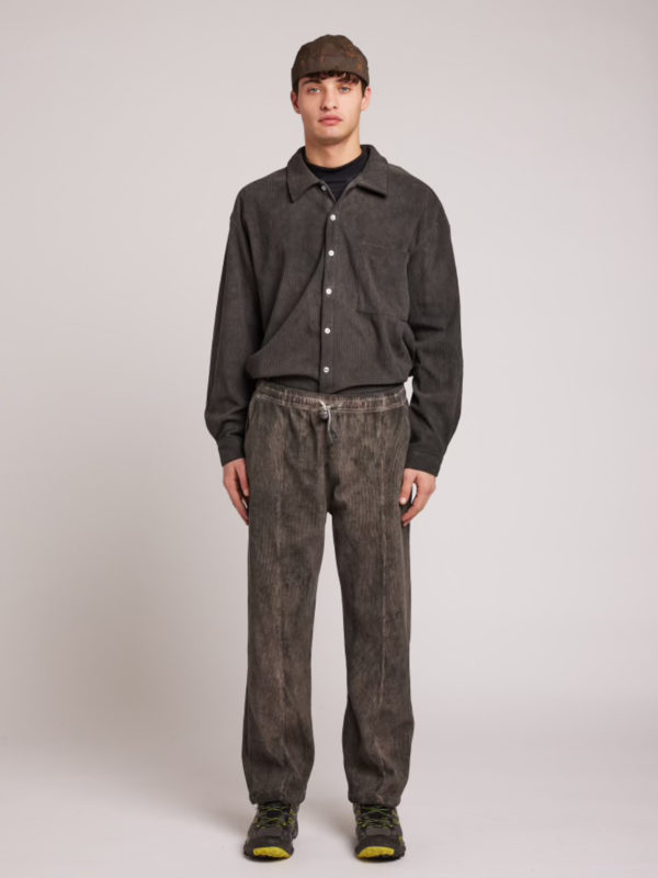 plùs que ma vìe VELVET JOGGER TROUSERS DARK GREY