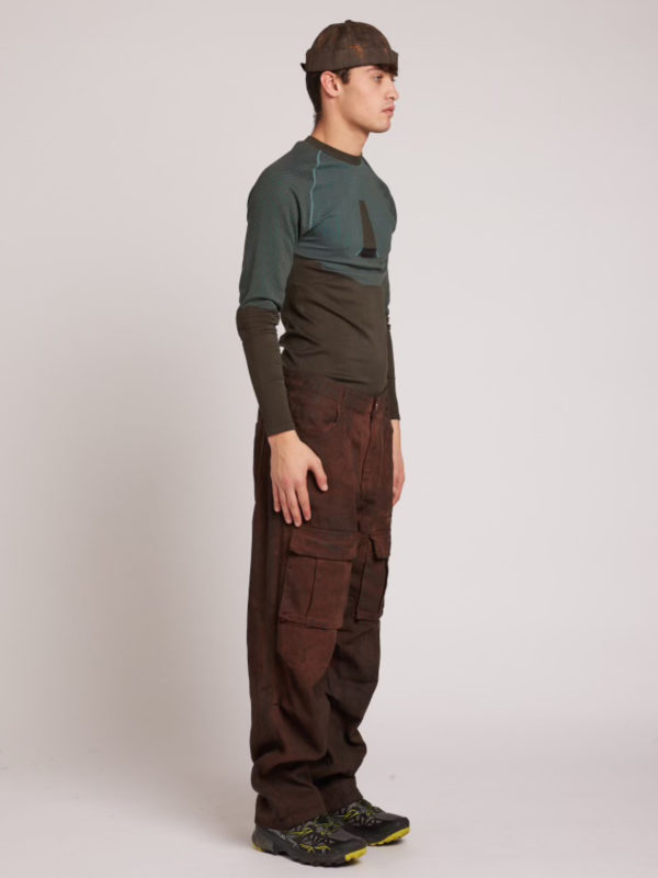 Plùs Que Ma Vìe WORK TROUSERS DARK BROWN