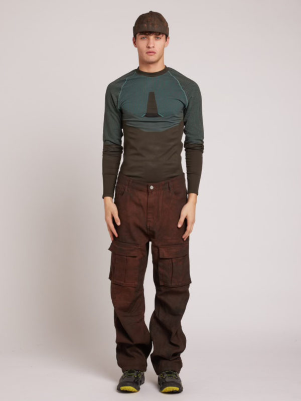 plùs que ma vìe WORK TROUSERS DARK BROWN