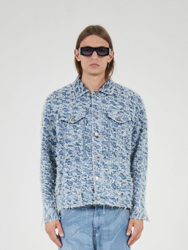 plùs que ma vìe SS25 DISRUPTED DENIM JACKET BLUE DENIM