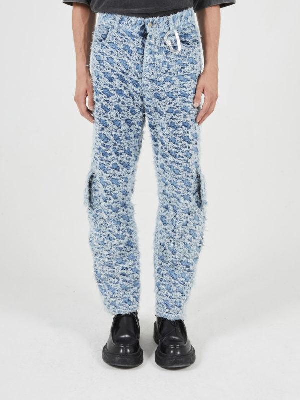 plùs que ma vìe SS25 DISRUPTED DENIM PANTS BLUE DENIM