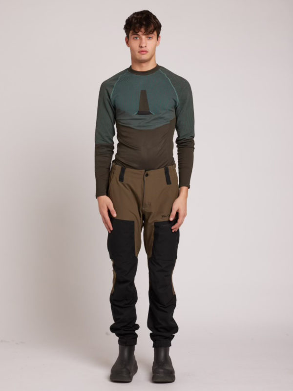 plùs que ma vìe TREKKING TROUSERS LIGHT BROWN AND BLACK
