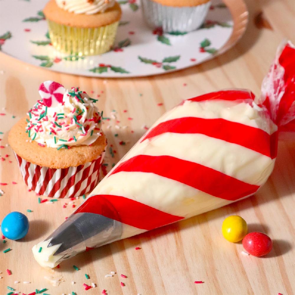 Pme 12 Christmas Disposable Icing Piping Bags - Candy Cane