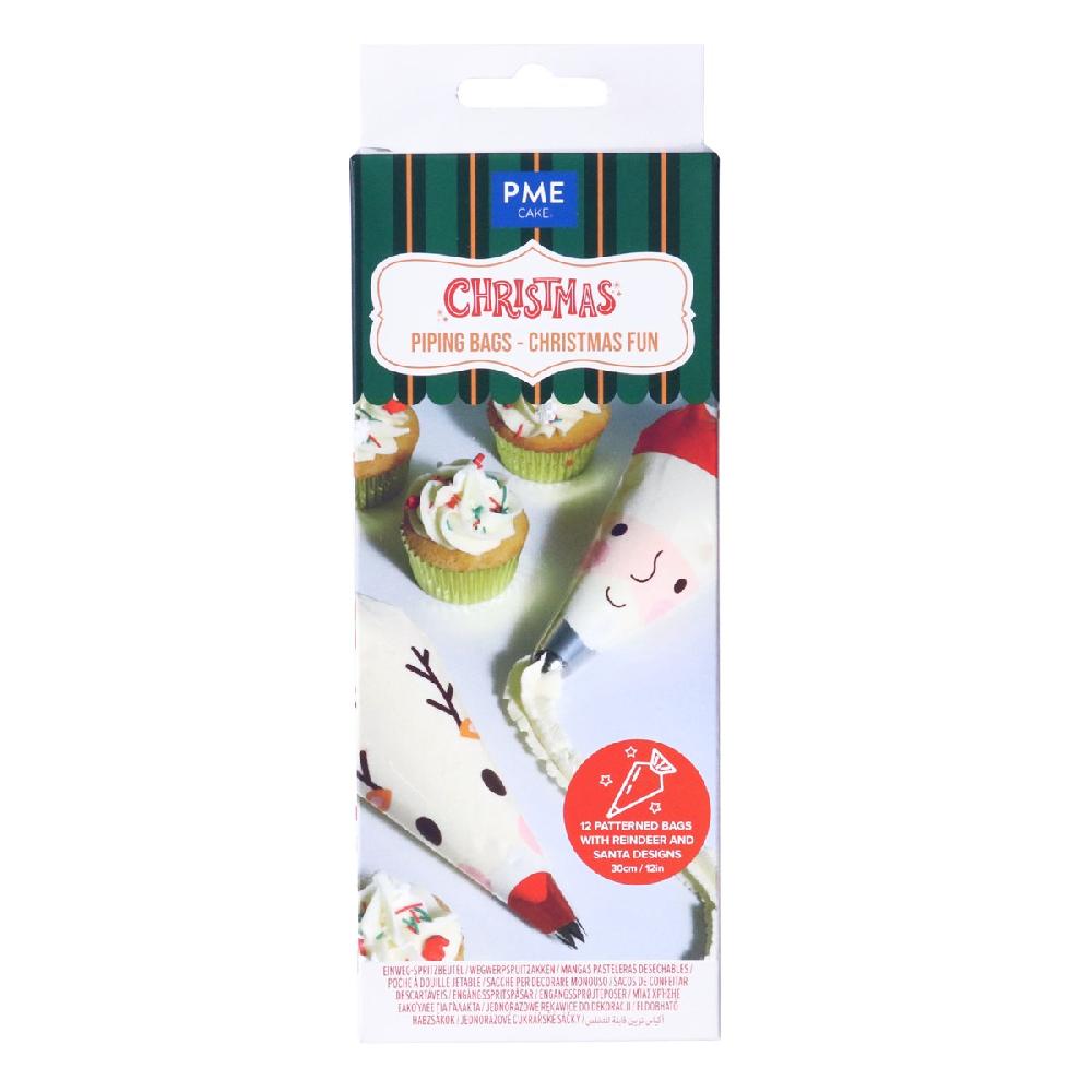Pme 12 Christmas Disposable Icing Piping Bags - Christmas Fun
