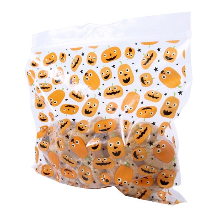 Pme 20 Halloween Resealable Plastic Treat Bags - Pumpkin Party