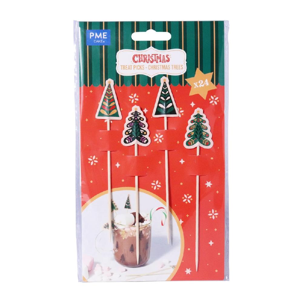 Pme Christmas Appetizer Treat Picks - Christmas Trees (Pack Of 24)