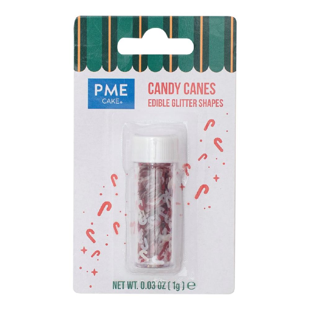 Pme Christmas Candy Cane Edible Glitter Shapes (1g / 0.03oz)