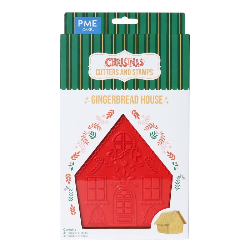 Pme Christmas Cookie Cutters & Stamps - Gingerbread House (Set Of 3)