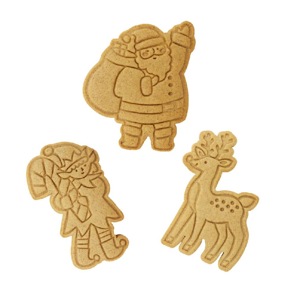Pme Christmas Cookie Cutters & Stamps - Santa's Workshop (Set Of 3)